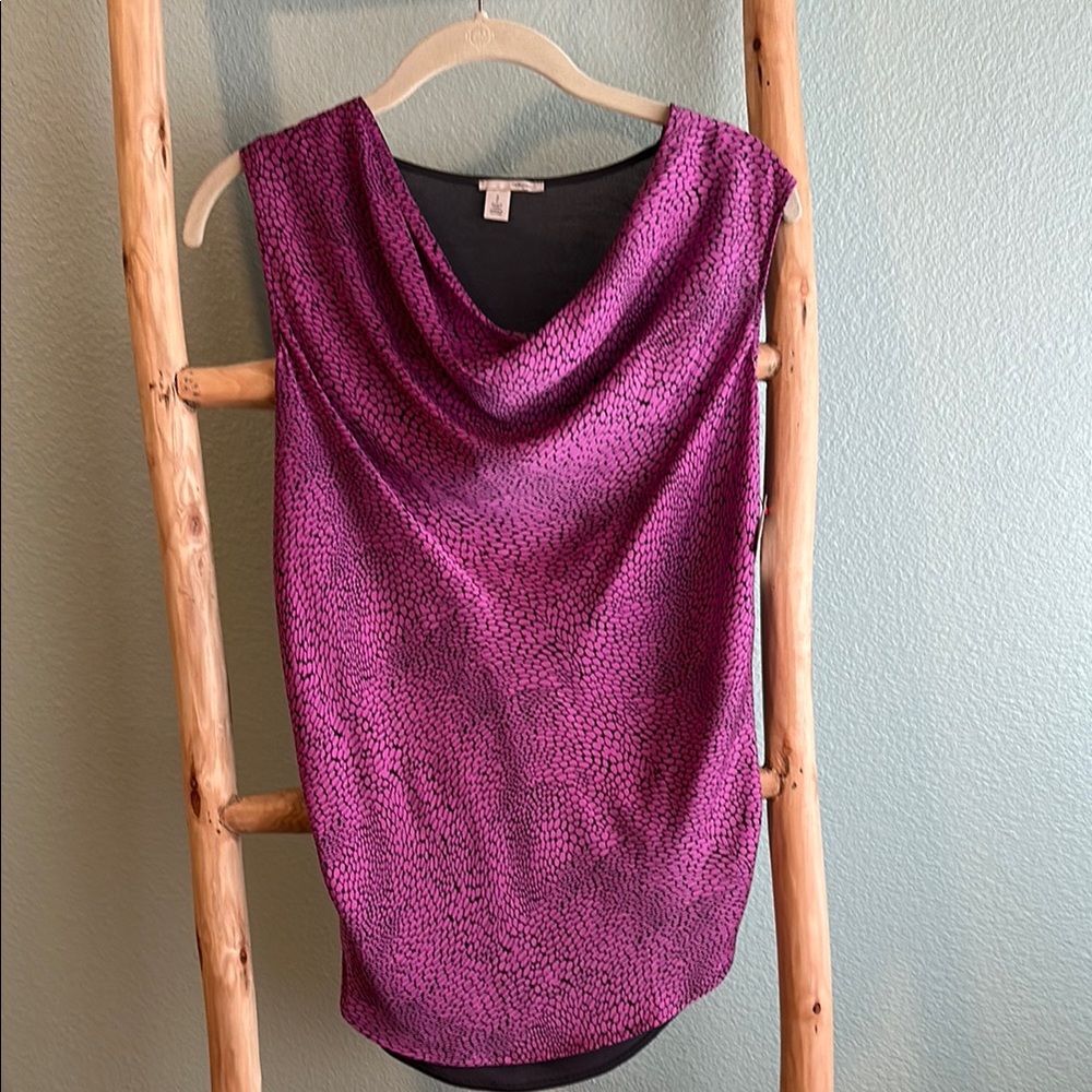 Halogen Pink and Black Sleeveless Blouse